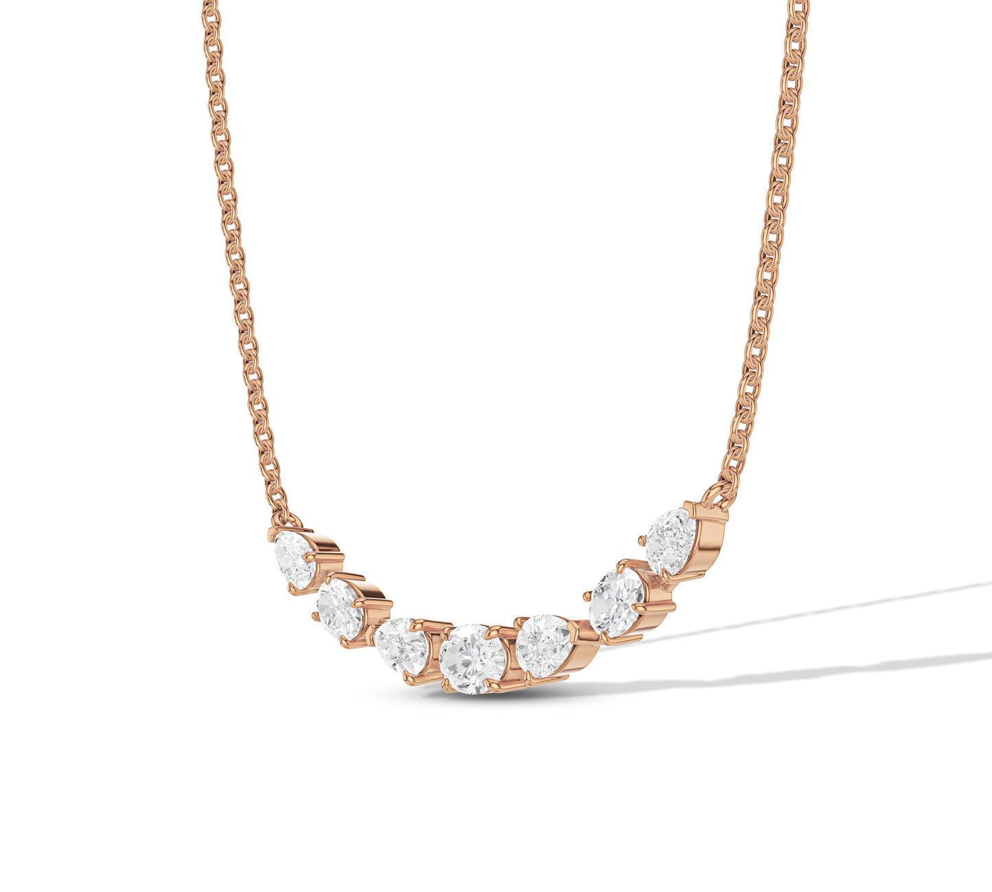 rose gold bar necklace with diamond