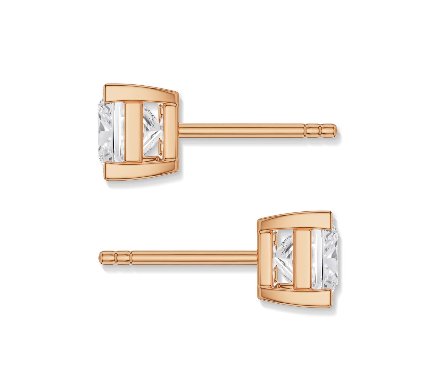 Designer princess cut earrings