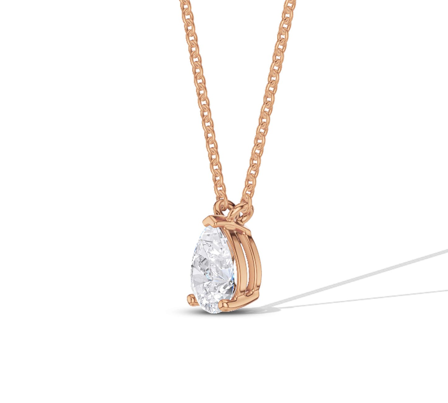 pear necklace rose gold