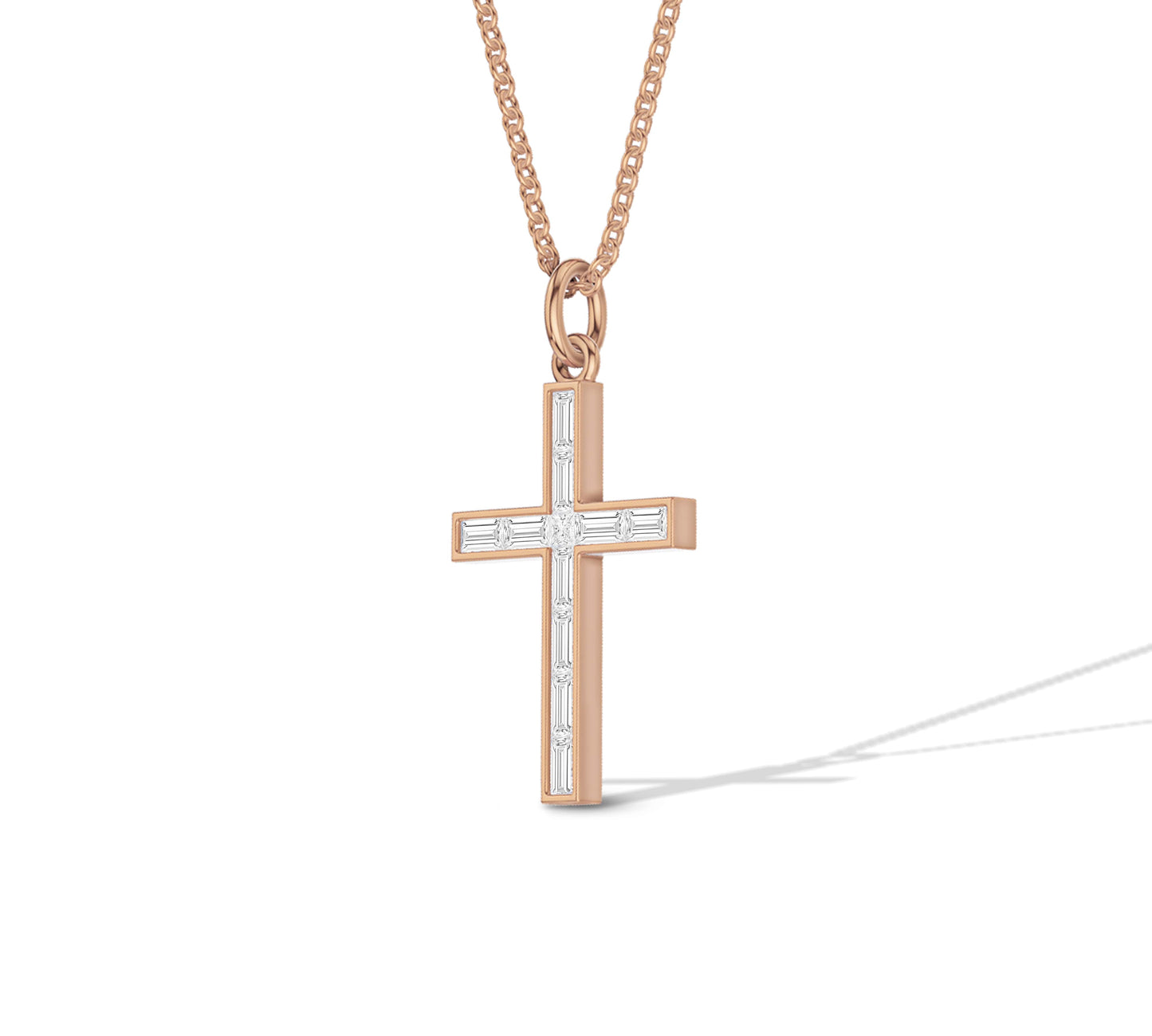 diamond baguette cross