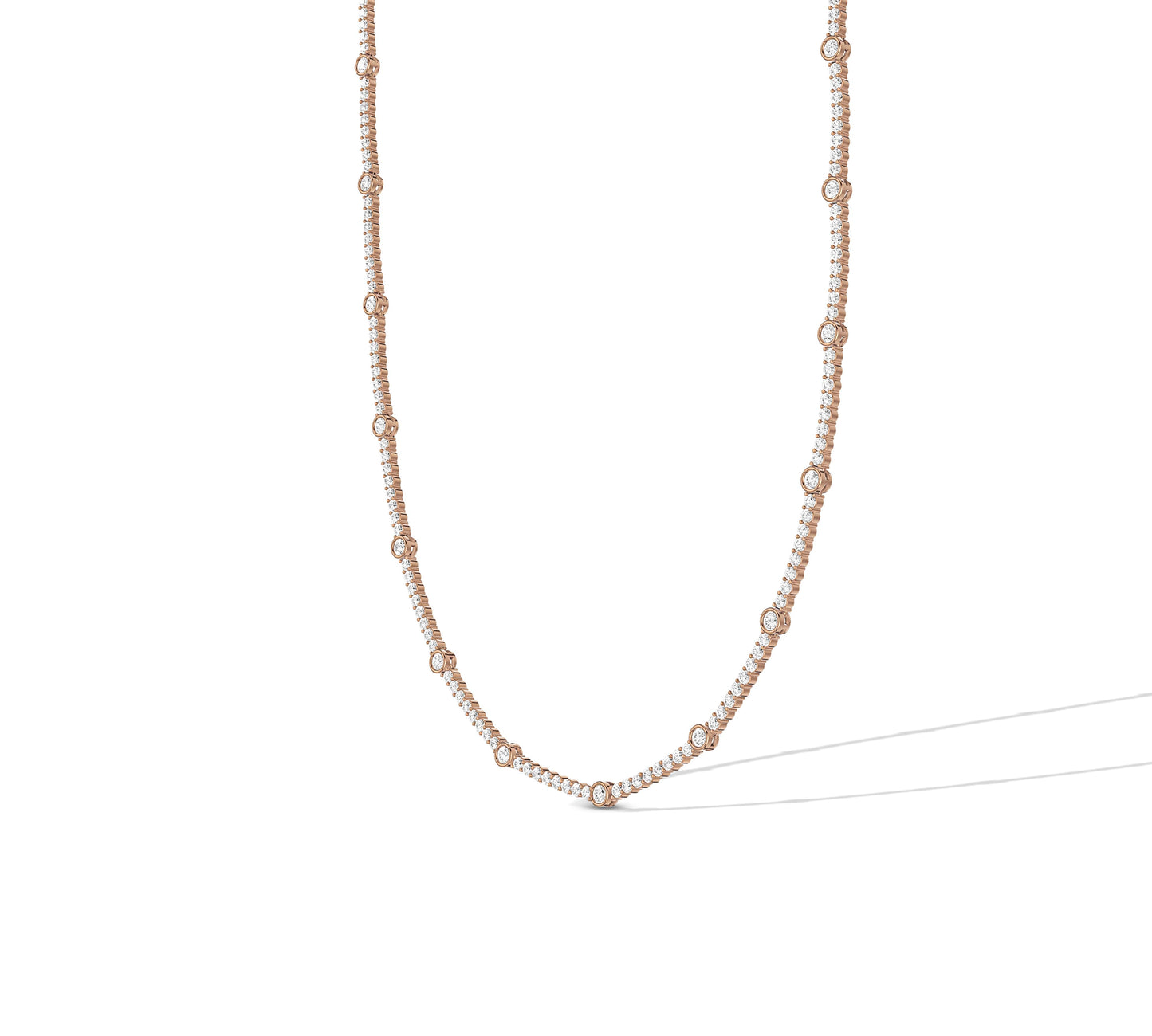Lightweight station diamond necklace crafted in ethical 14K gold