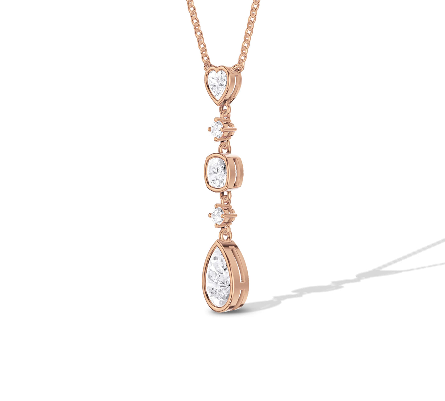 lab grown duamond long pendant necklace