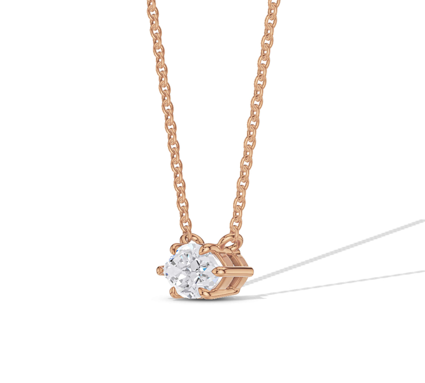 14k rose gold and diamond necklace