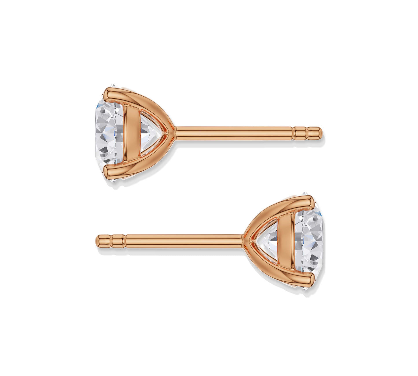 Timeless rose gold stud earrings with round brilliant stones