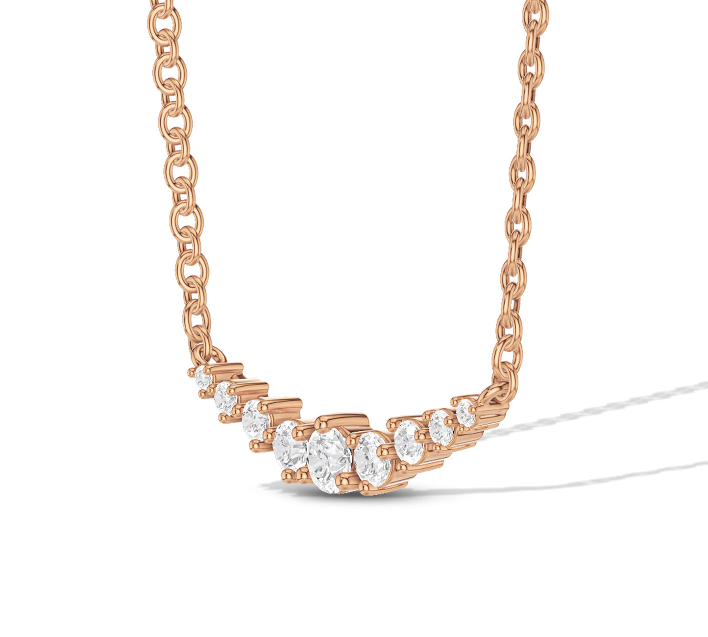 rose gold necklace with a bar pendant