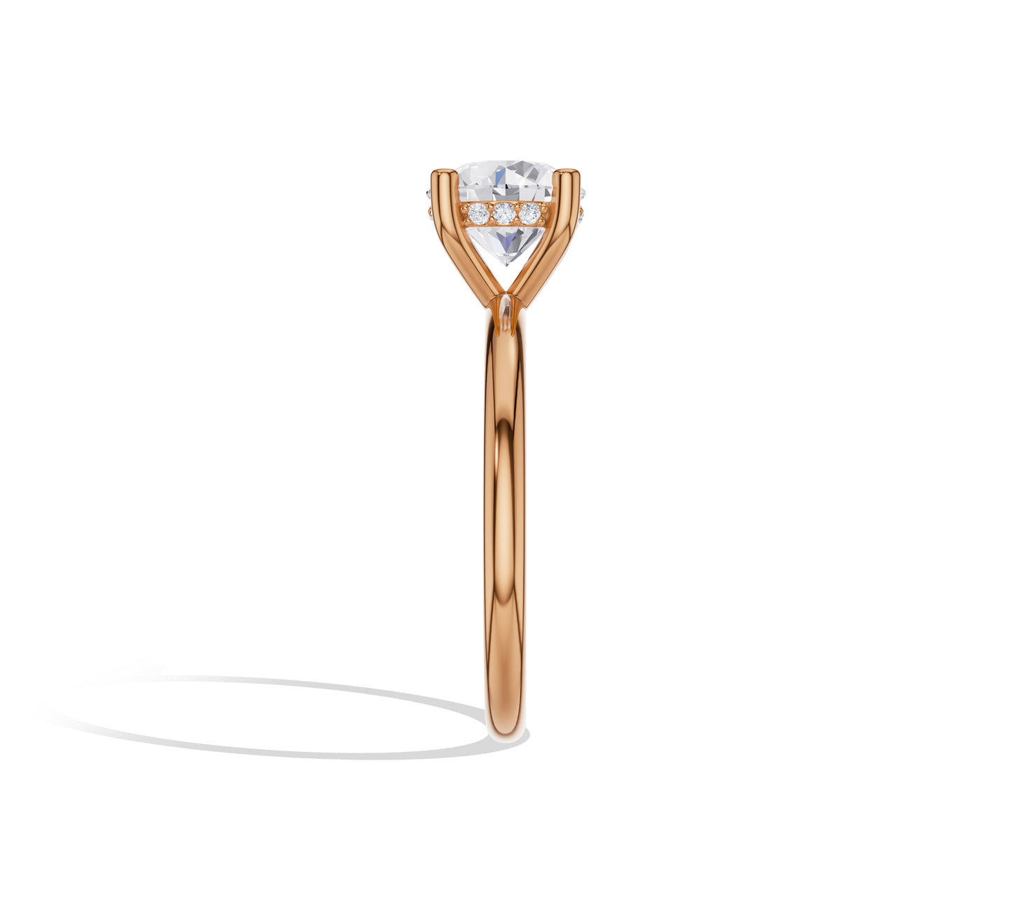 Hidden Halo Round Diamond Ring Setting
