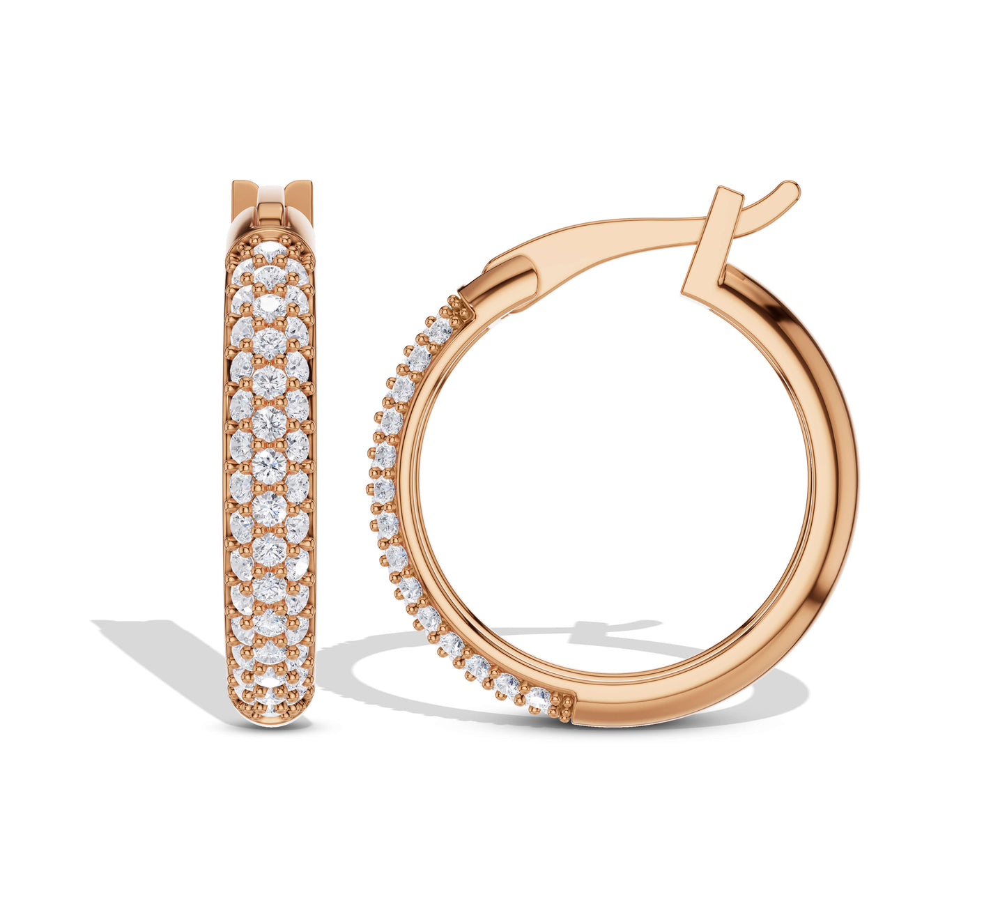 Luxury gold earrings with micro diamonds
