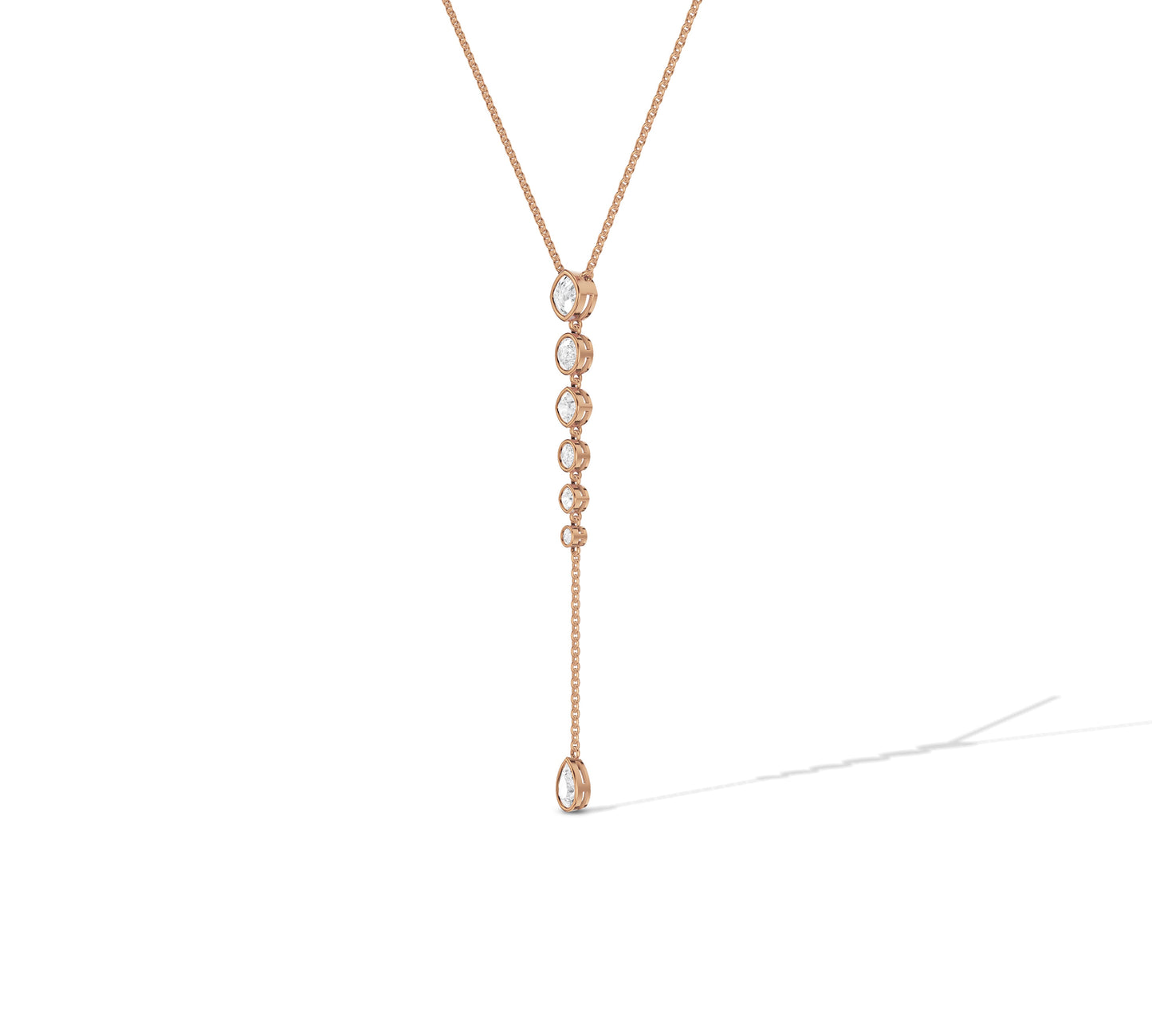 droplet necklace in rose gold