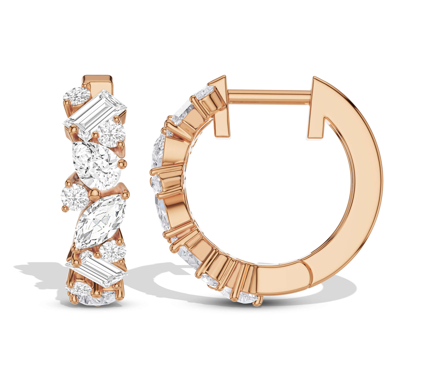 Statement hoop earrings with unique diamond shapes