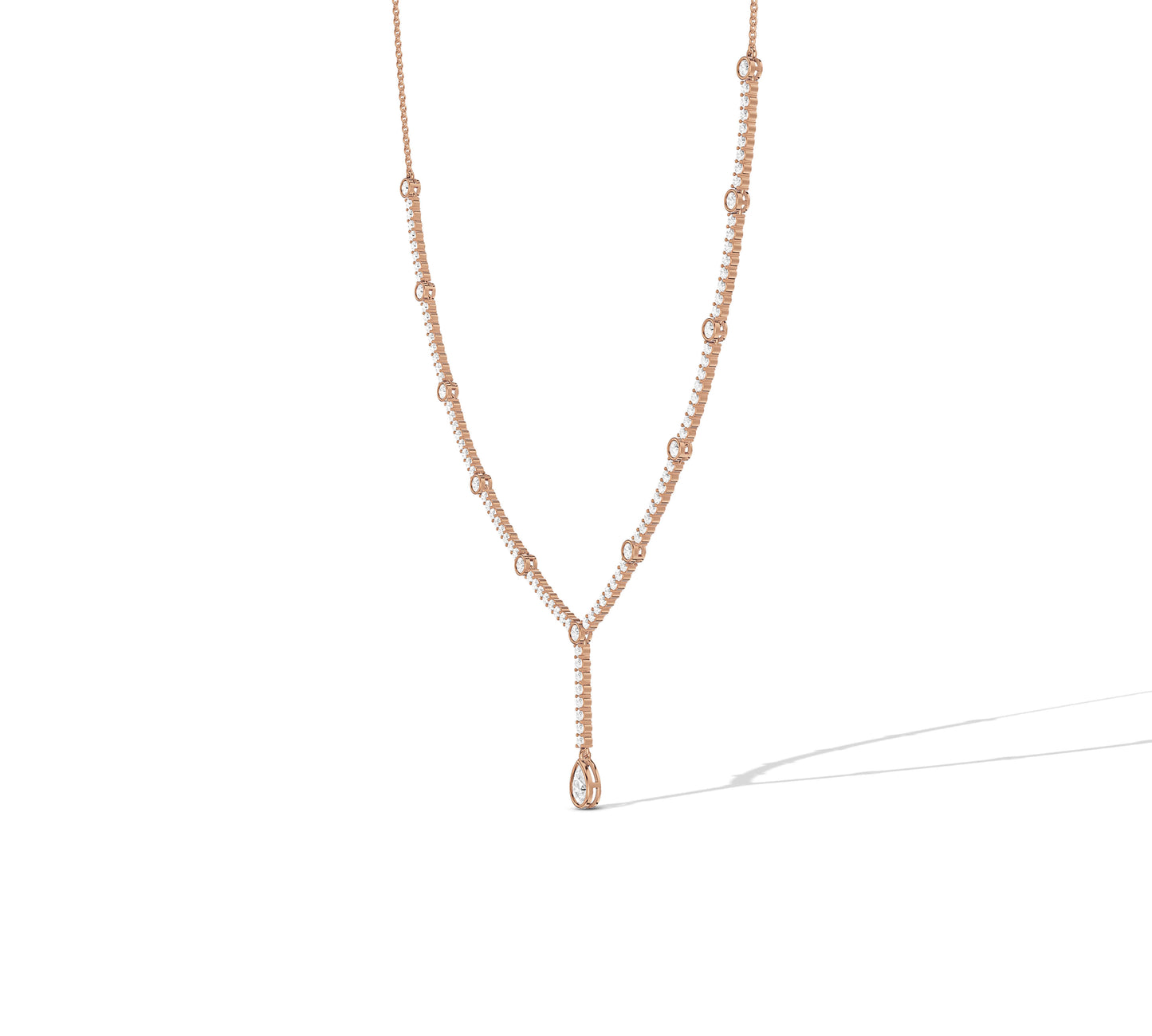 Fine gold chain with center drop