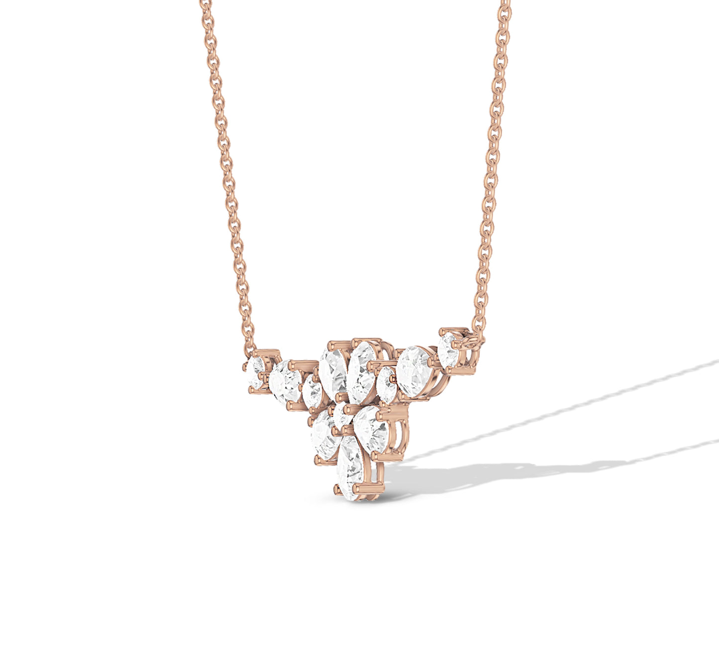 Statement floral diamond necklace in 14K gold