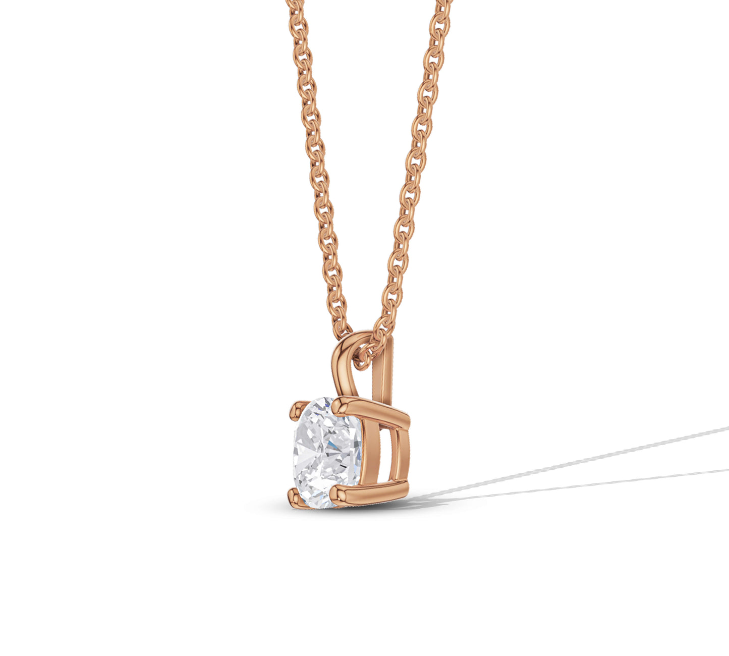 cushion solitaire diamond necklace
