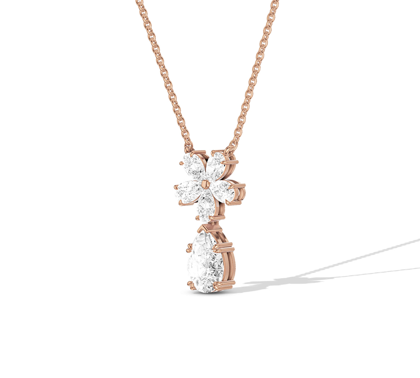 Nature inspired floral diamond necklace design