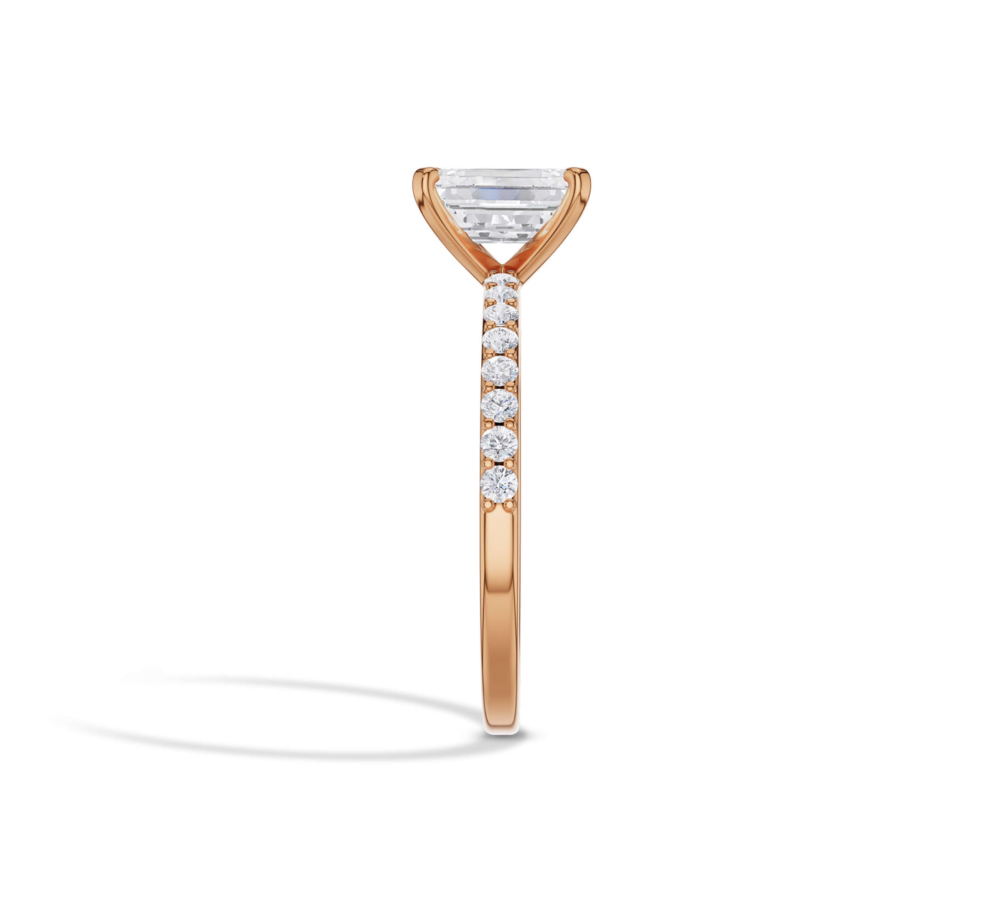 rose gold emerald & diamond engagement rings