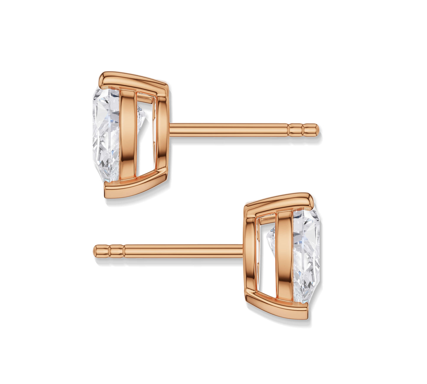 Single pear cut diamond earring close-up