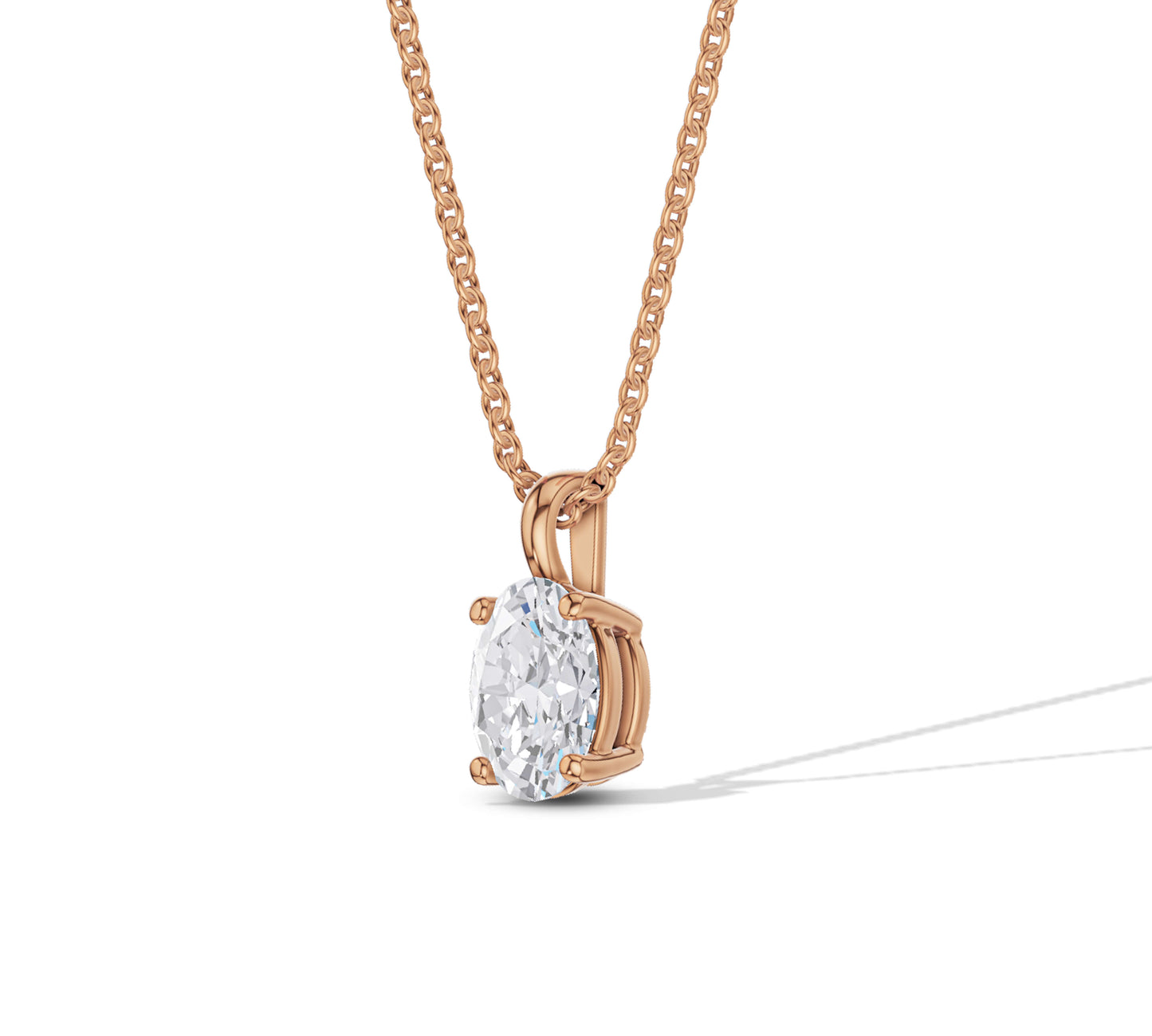 oval diamond rose gold band
