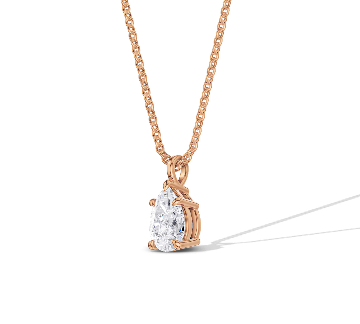 round solitaire diamond necklace