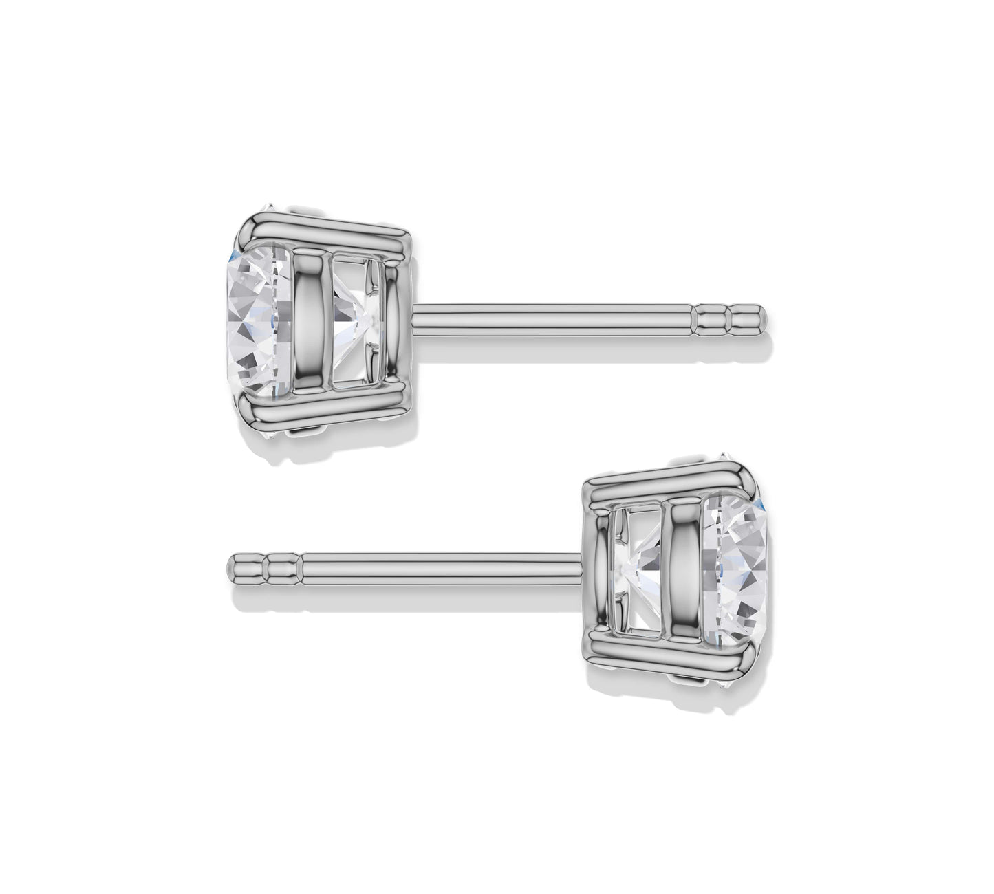 white diamond stud earrings