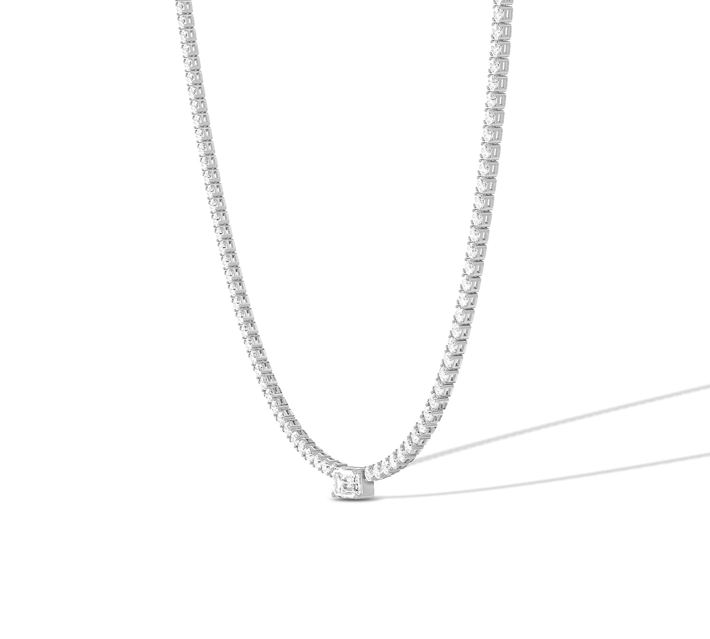 Minimalist gold tennis necklace for layering