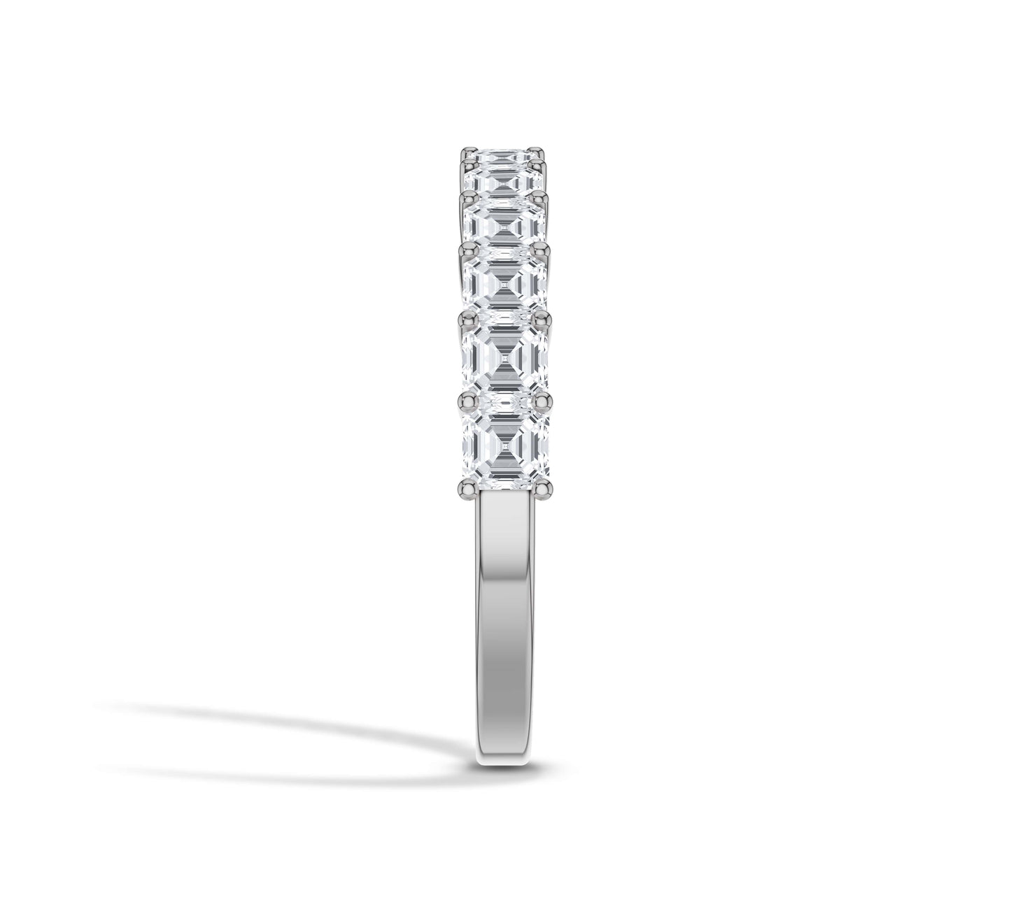asscher cut wedding bands
