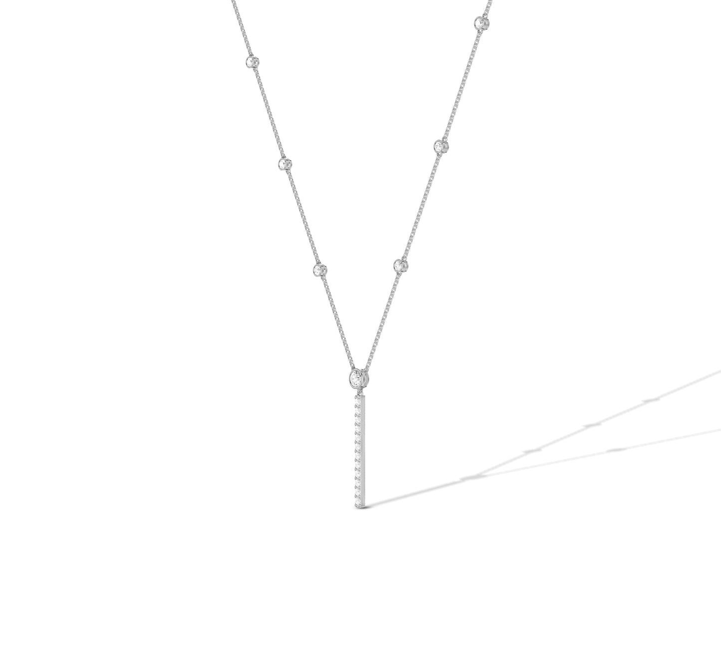 bezel set diamond necklace