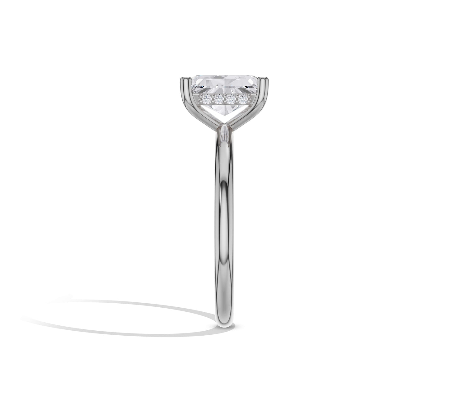 Radiant Diamond Hidden Halo Engagement Ring