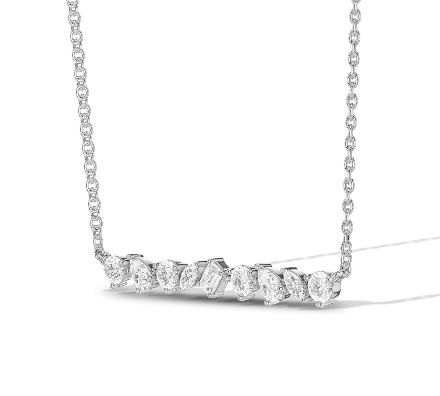 diamond bar necklace white gold