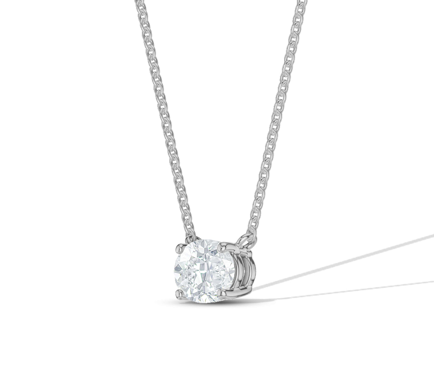 Horizontal Oval Cut Diamond Necklace