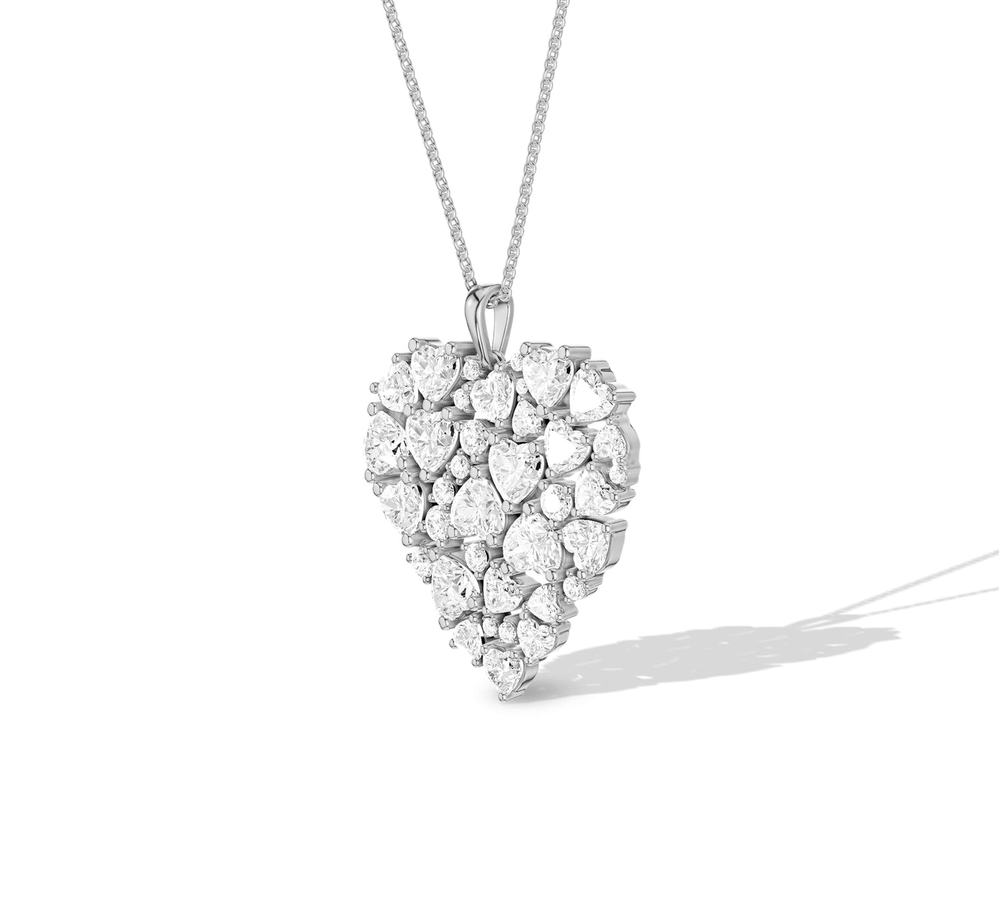 High-polish gold chain with dazzling heart charm