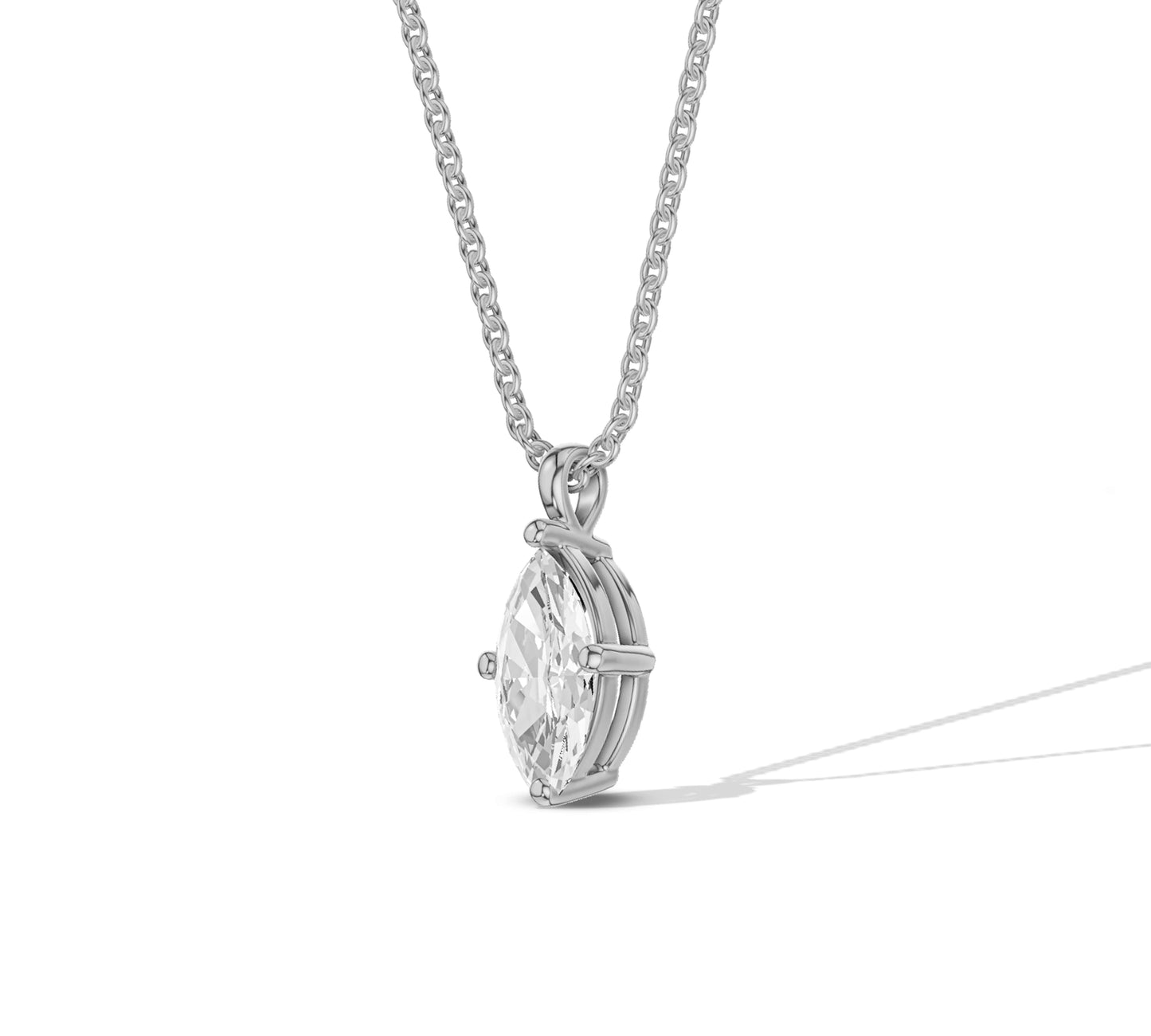 marquise white gold solitaure necklace