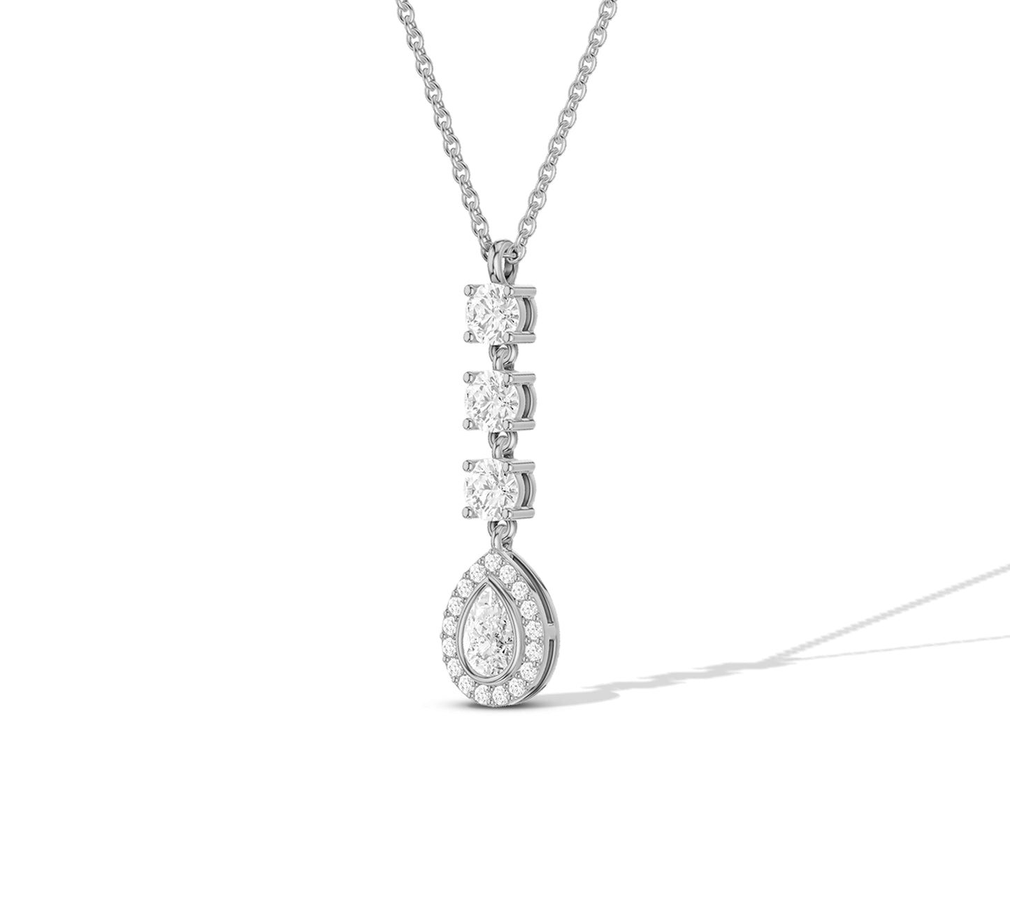 Diamond journey pendant with delicate charm