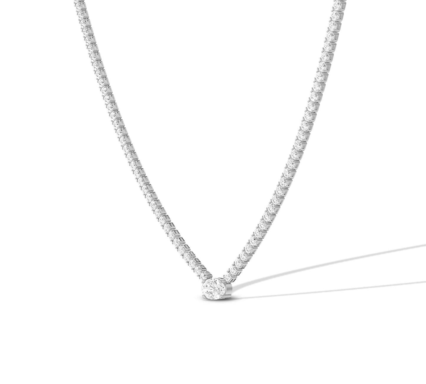 white gold diamond tennis necklace