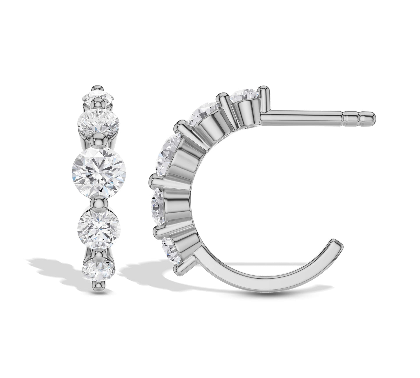 Sparkling diamond hoops in white gold