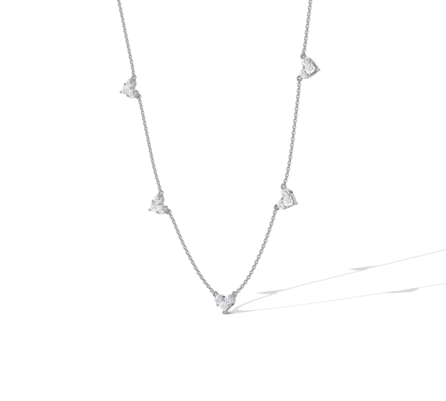 Subtle sparkle heart necklace for everyday wear