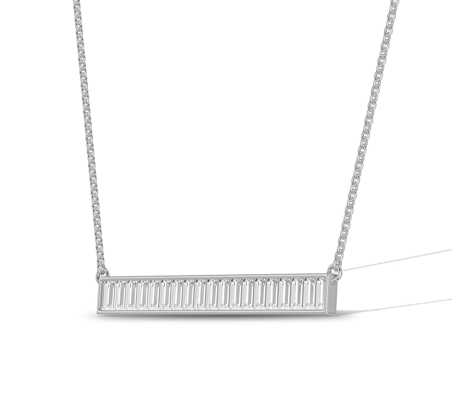 Designer baguette bar necklace for gifting and layering