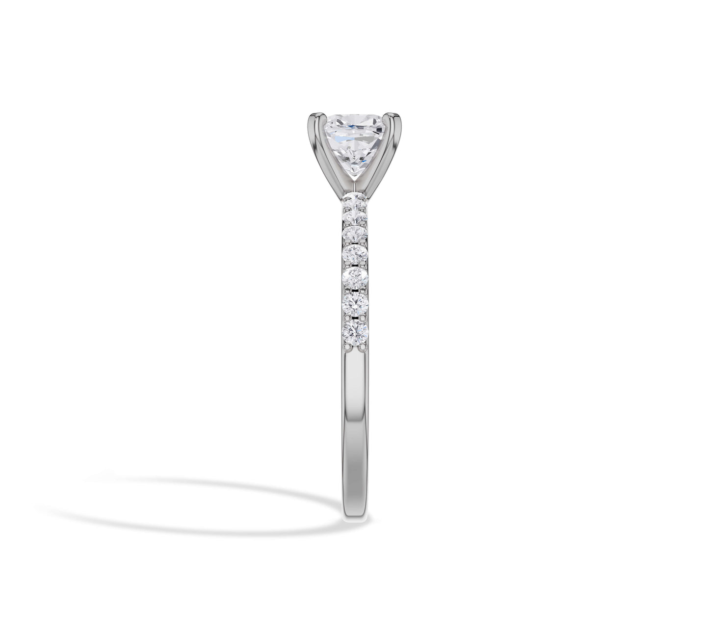 pave engagement rings in white gold