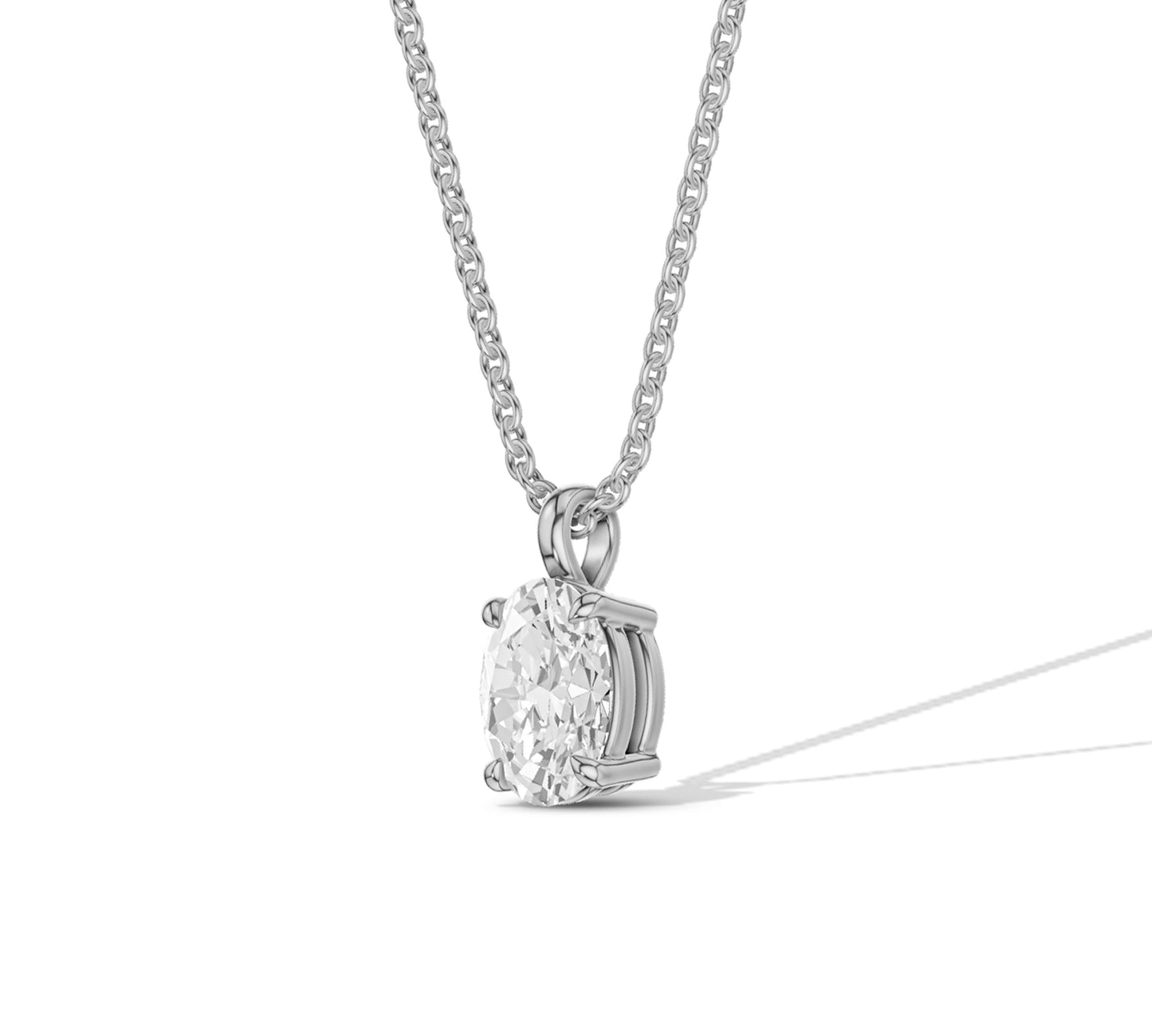 Solitaire Pendant Necklace in white gold