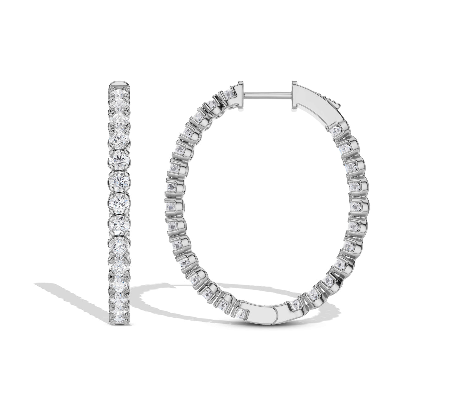Women’s classic round diamond hoops