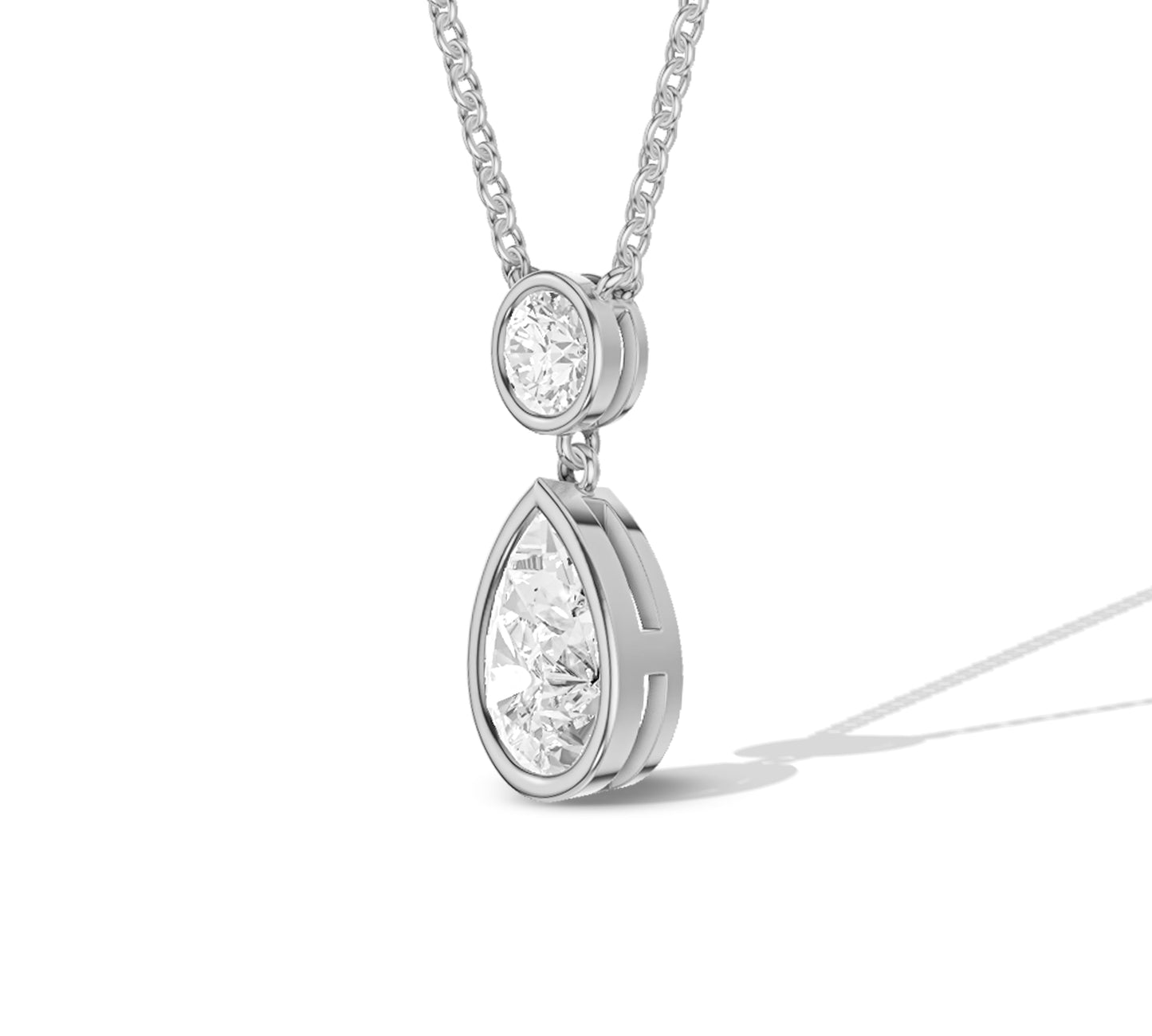 diamond stud necklace white gold
