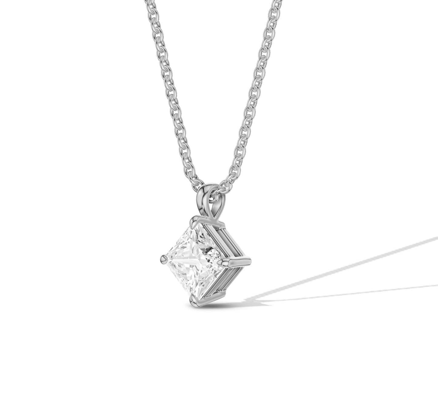 white gold diamond solitaire necklace