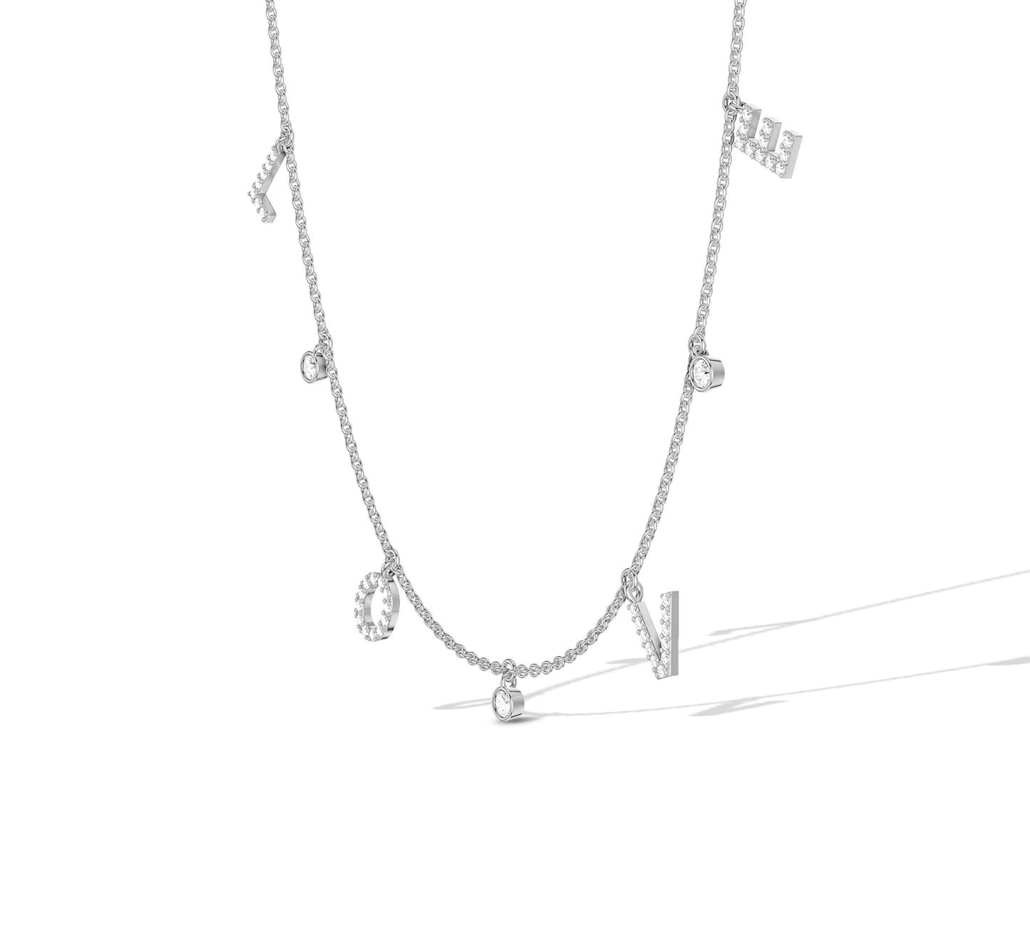 Minimalist gold necklace with LOVE charm