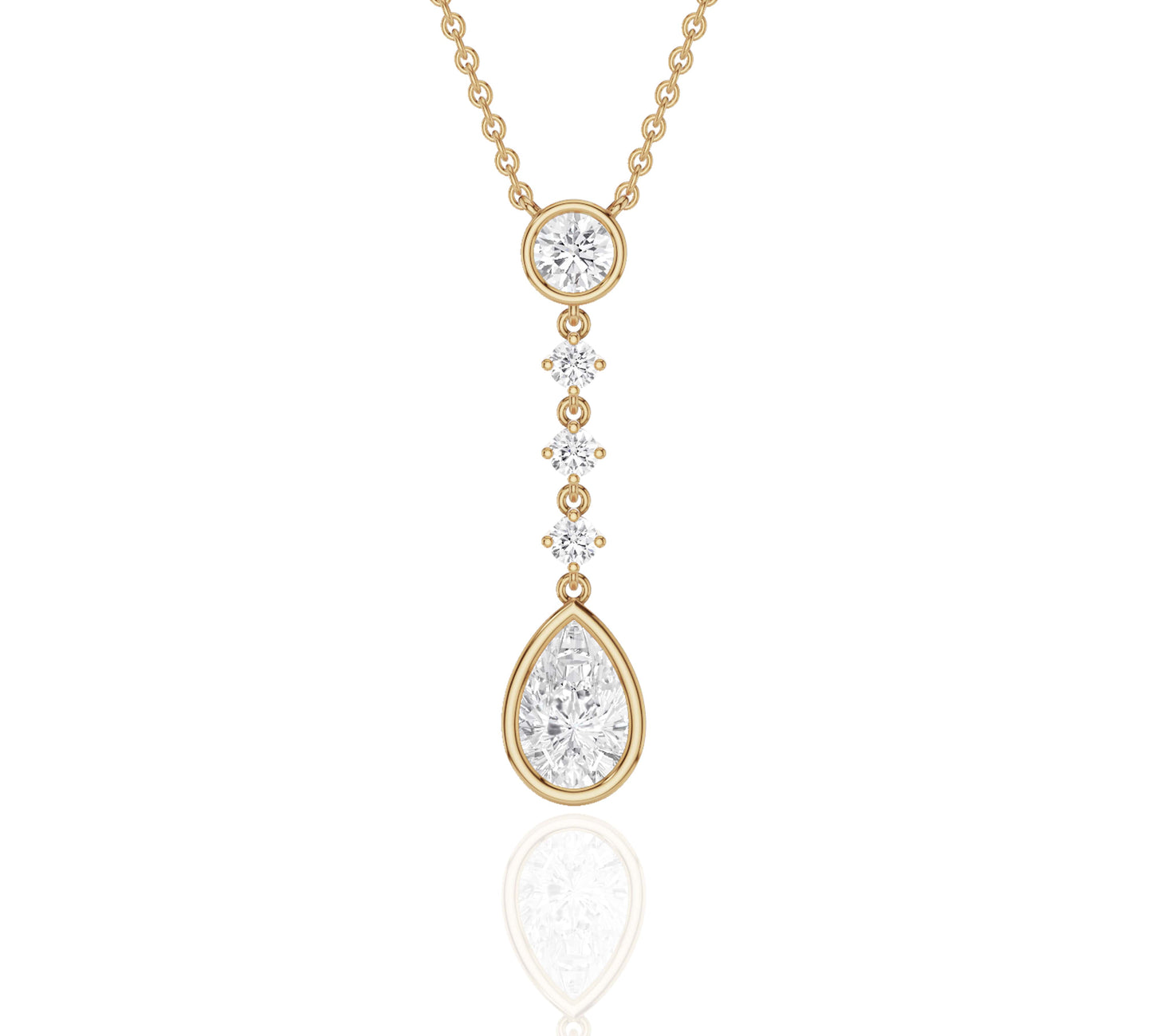 pear diamond drop necklace