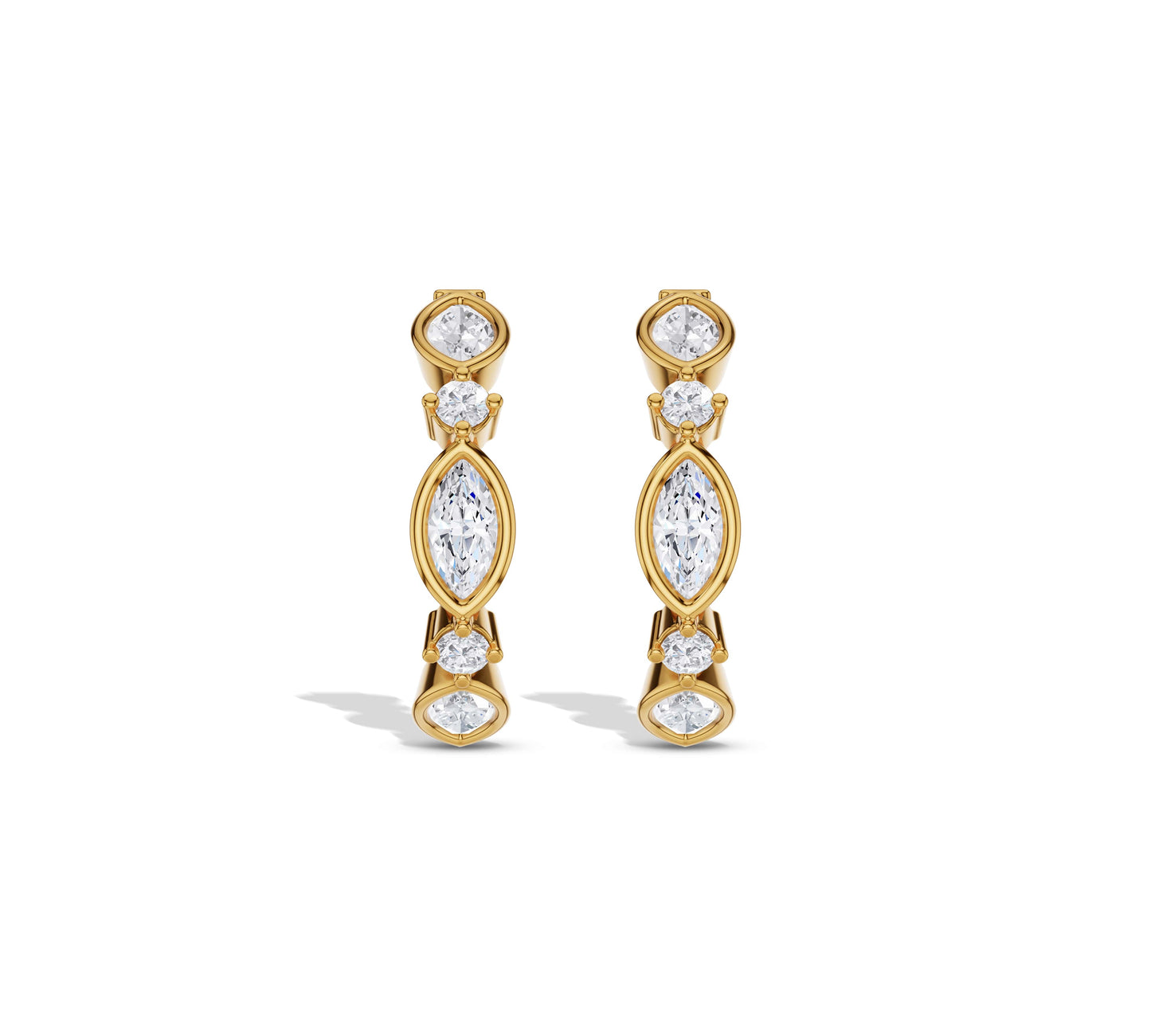 diamond half hoop earrings