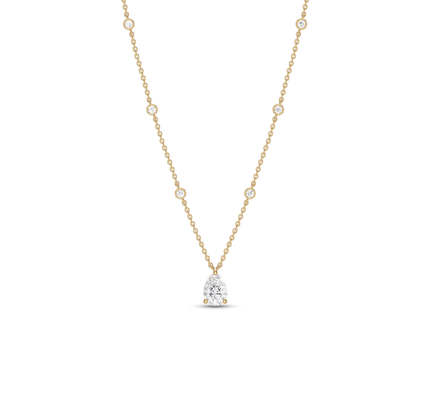 yellow gold Station Necklace for her