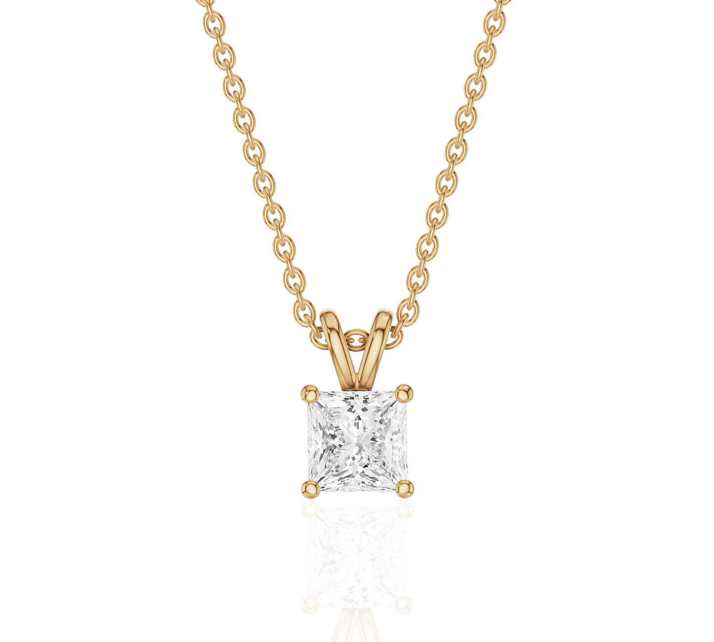 princess diamond solitaire necklace