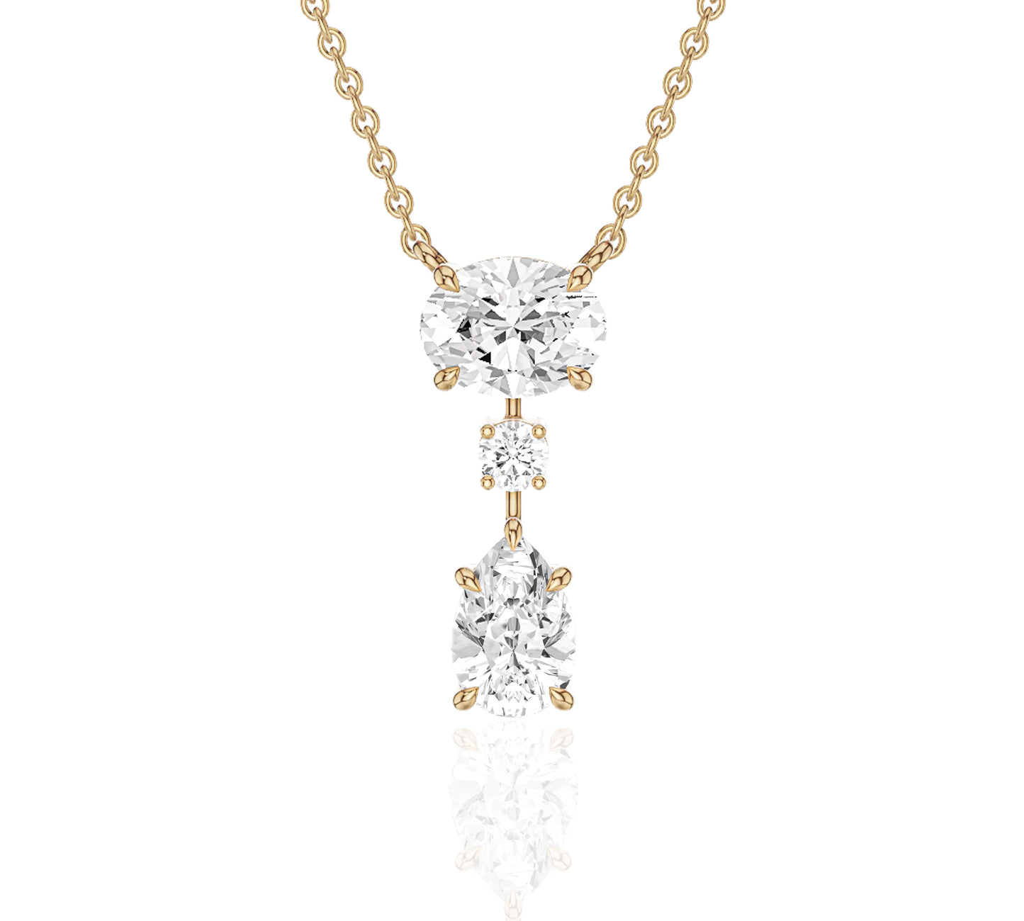 Vertical diamond drop pendant necklace