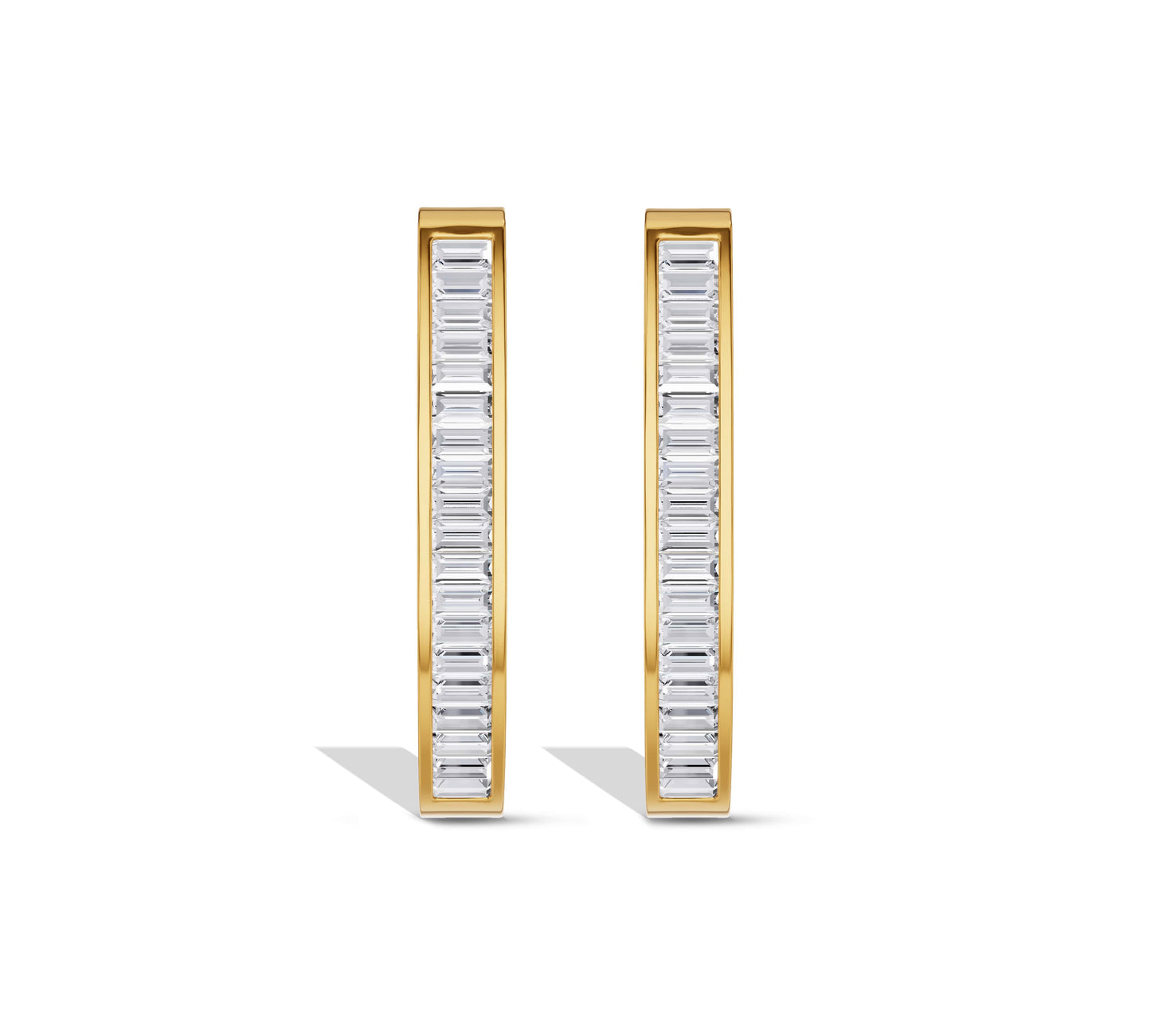 baguette diamond hoop earrings