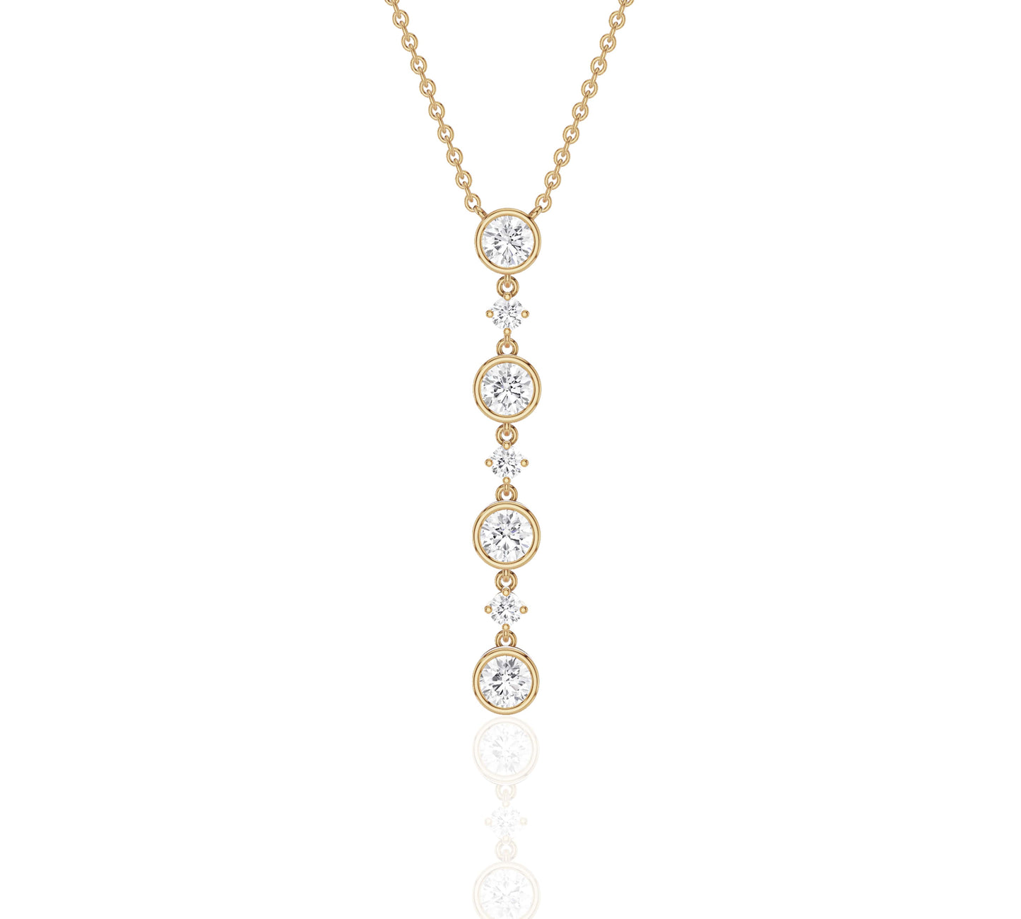 diamond stud necklace gold