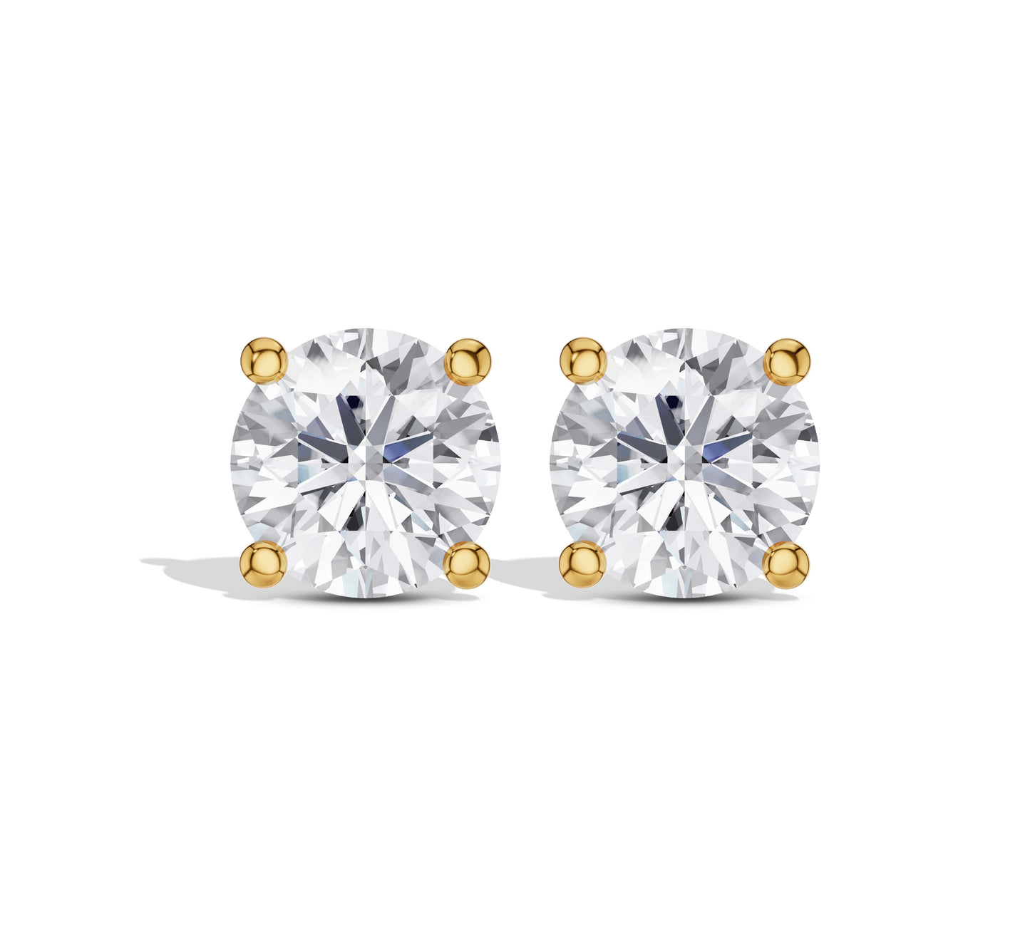 Elegant round yellow gold earrings