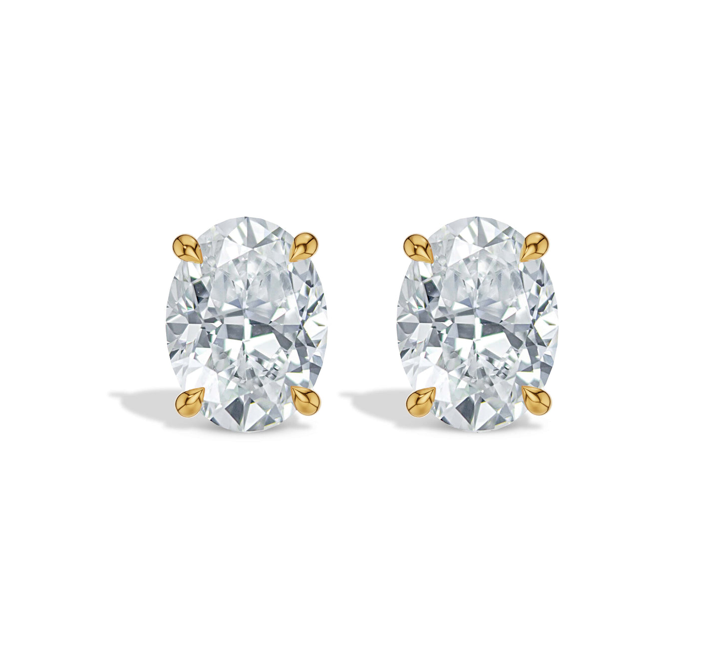 oval diamond stud earrings